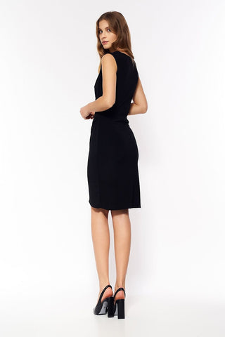 Nife Contrast Waist Cocktail Dress