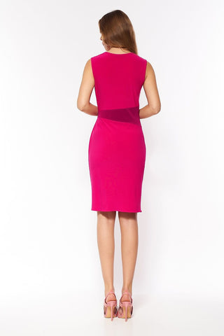 Nife Contrast Waist Cocktail Dress