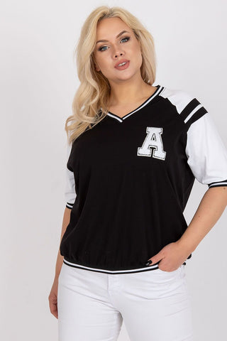 Relevance Fuzzy Letter Jersey Top - Hot Girl Apparel