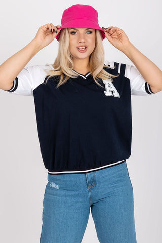 Relevance Fuzzy Letter Jersey Top - Hot Girl Apparel