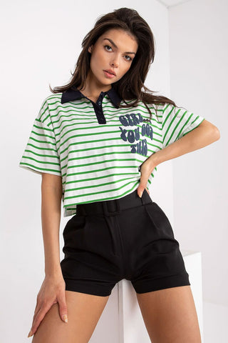 Girl You Got This Striped Cropped Henley Women’s Tee - Hot Girl Apparel