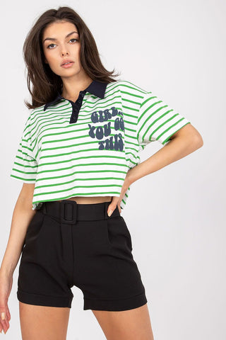 Girl You Got This Striped Cropped Henley Women’s Tee - Hot Girl Apparel