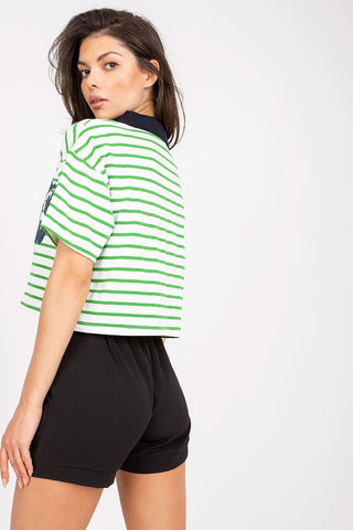 Girl You Got This Striped Cropped Henley Women’s Tee - Hot Girl Apparel