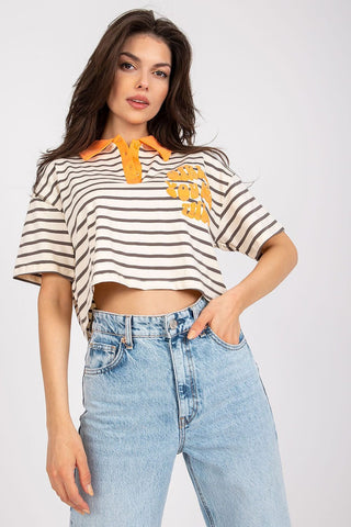 Girl You Got This Striped Cropped Henley Women’s Tee - Hot Girl Apparel