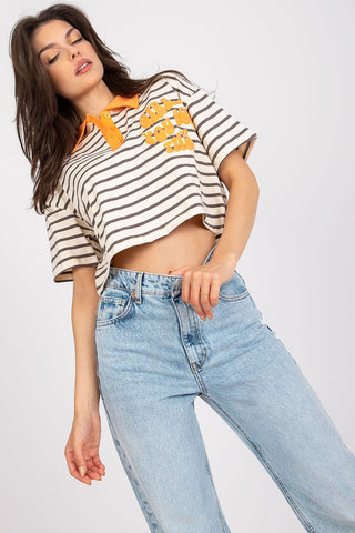 Girl You Got This Striped Cropped Henley Women’s Tee - Hot Girl Apparel