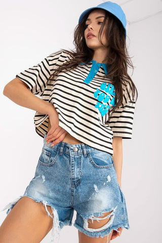 Girl You Got This Striped Cropped Henley Women’s Tee - Hot Girl Apparel