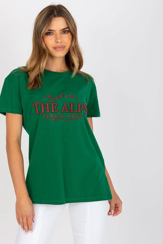 The Alps Cotton Embroidered Women’s Tee - Hot Girl Apparel