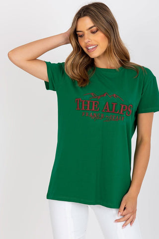 The Alps Cotton Embroidered Women’s Tee - Hot Girl Apparel