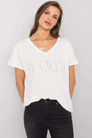 Palm Beach V-Neck Cotton Women’s Tee - Hot Girl Apparel