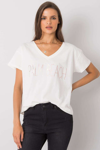 Palm Beach V-Neck Cotton Women’s Tee - Hot Girl Apparel