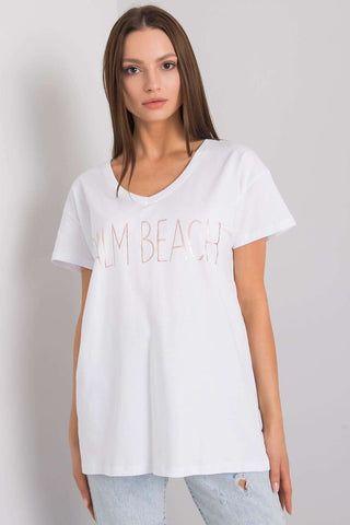 Palm Beach V-Neck Cotton Women’s Tee - Hot Girl Apparel