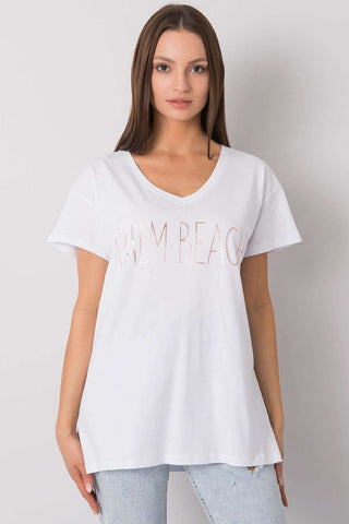 Palm Beach V-Neck Cotton Women’s Tee - Hot Girl Apparel