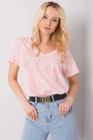 Palm Beach V-Neck Cotton Women’s Tee - Hot Girl Apparel