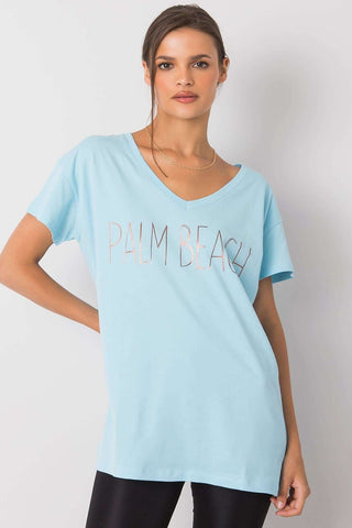 Palm Beach V-Neck Cotton Women’s Tee - Hot Girl Apparel