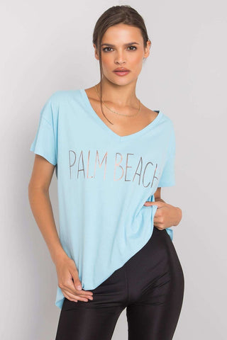 Palm Beach V-Neck Cotton Women’s Tee - Hot Girl Apparel