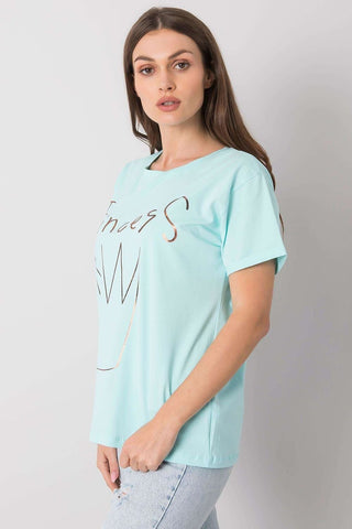 Metallic Print Princess Cotton Crewneck Women’s Tee - Hot Girl Apparel