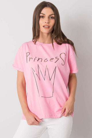 Metallic Print Princess Cotton Crewneck Women’s Tee - Hot Girl Apparel