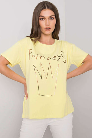 Metallic Print Princess Cotton Crewneck Women’s Tee - Hot Girl Apparel