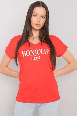 Bonjour Paris Cotton V-Neck Women’s Tee - Hot Girl Apparel