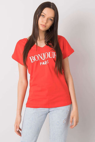 Bonjour Paris Cotton V-Neck Women’s Tee - Hot Girl Apparel