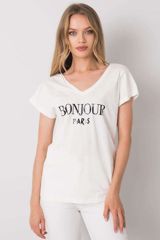 Bonjour Paris Cotton V-Neck Women’s Tee - Hot Girl Apparel