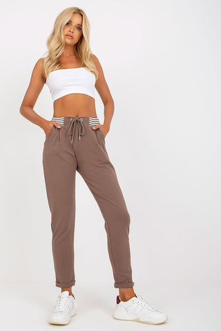 Rue Paris DrawString Stripe Accent Jogger Sweatpants - Hot Girl Apparel