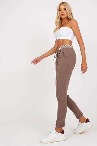 Rue Paris DrawString Stripe Accent Jogger Sweatpants - Hot Girl Apparel