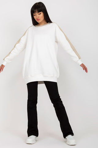 Rue Paris Contrast Sleeve Cotton Oversized Sweatshirt