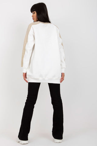 Rue Paris Contrast Sleeve Cotton Oversized Sweatshirt