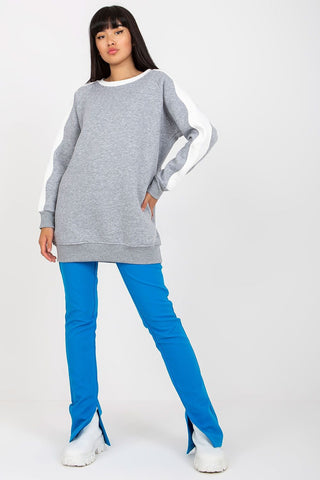 Rue Paris Contrast Sleeve Cotton Oversized Sweatshirt