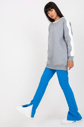 Rue Paris Contrast Sleeve Cotton Oversized Sweatshirt