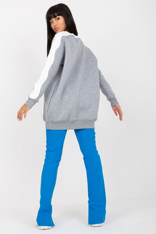 Rue Paris Contrast Sleeve Cotton Oversized Sweatshirt