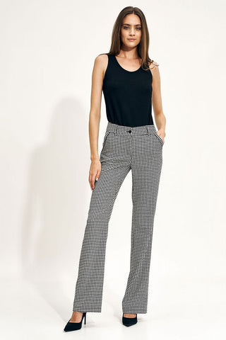 Nife Classic Fit Plaid Pants