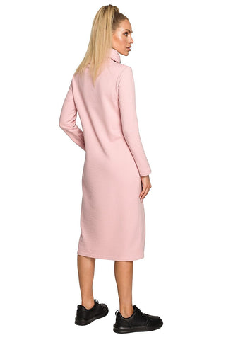 Moe Cowl Neck Side Split Sweatshirt Midi Dress - Hot Girl Apparel