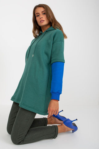 Rue Paris Contrast Sleeve Sweatshirt