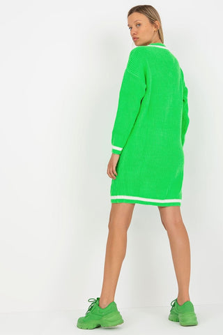 Rue Paris Long Sleeve Varsity Knit Mini Dress