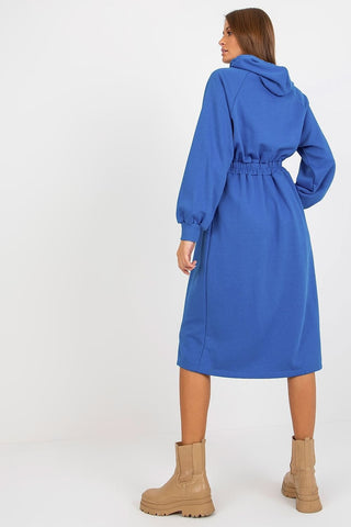 Relevance Button Accent Sweatshirt Midi Dress