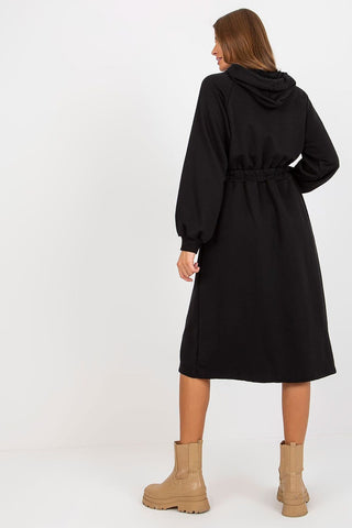 Relevance Button Accent Sweatshirt Midi Dress