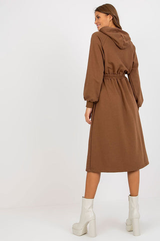 Relevance Button Accent Sweatshirt Midi Dress