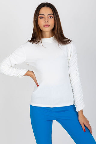 Rue Paris Ruched Long Sleeve Velour Mock Neck Top - Hot Girl Apparel