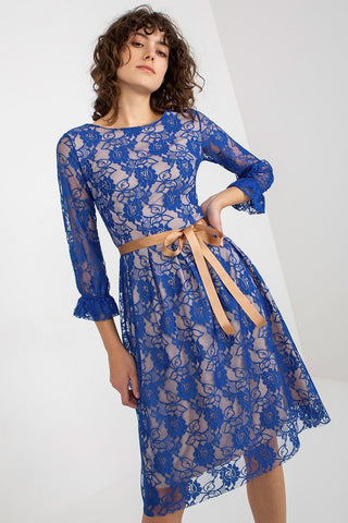 Lakerta Tie Waist Lace Midi Dress - Hot Girl Apparel