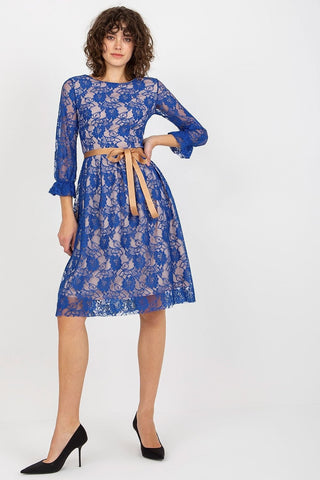 Lakerta Tie Waist Lace Midi Dress - Hot Girl Apparel