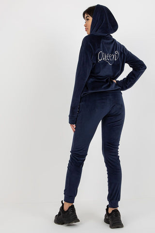 Relevance Embroidered Queen Velour Zip Up Hoodie and Jogger Set - Hot Girl Apparel