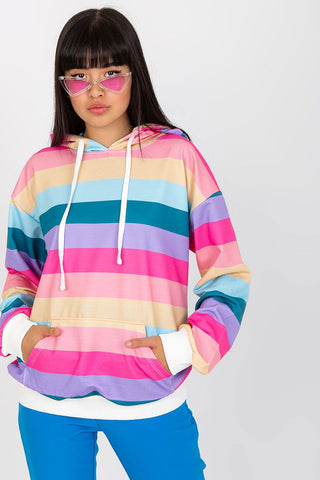 Rue Paris Colorful Striped Hoodie - Hot Girl Apparel