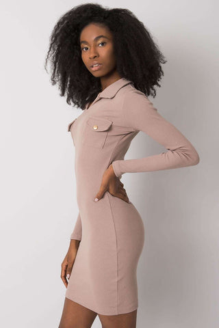 Rue Paris Long Sleeve Bodycon Mini Dress