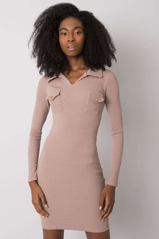 Rue Paris Long Sleeve Bodycon Mini Dress