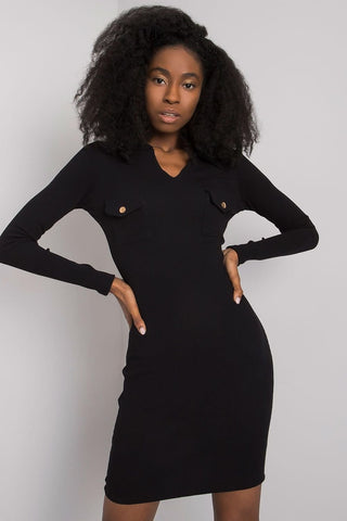 Rue Paris Long Sleeve Bodycon Mini Dress