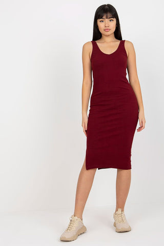 Fancy Ribbed Midi Dress and Heart Sweater Set - Hot Girl Apparel