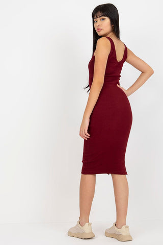 Fancy Ribbed Midi Dress and Heart Sweater Set - Hot Girl Apparel