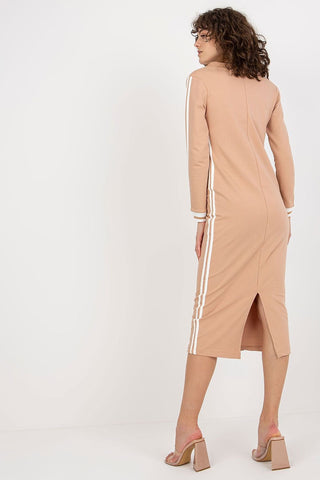 Fancy Varsity Stripes Long Sleeve Midi Dress